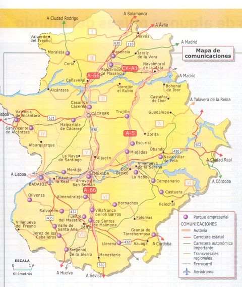 Extremadura map