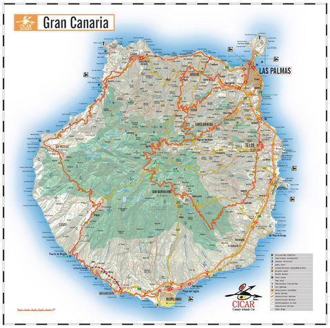 Mapa de carreteras de la Isla Gran Canaria Mapa de carreteras de la Isla Gran Canaria