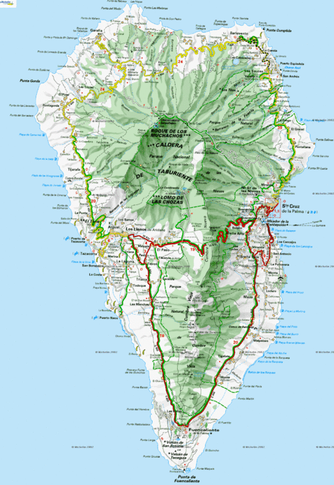 La Palma Island road map