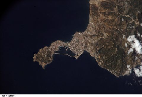 Photo, satellite image of Ceuta 