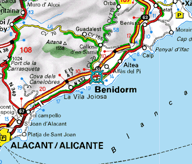 Benidorm access map