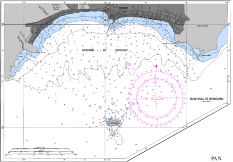 Benidorm cove nautical chart