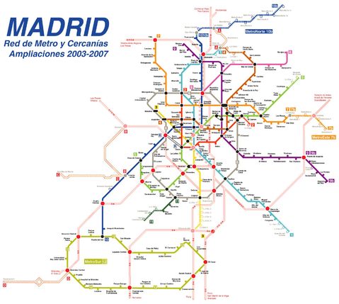 Metro network and Cercanías extensions 2003-2007