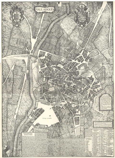 Valladolid map in 1738