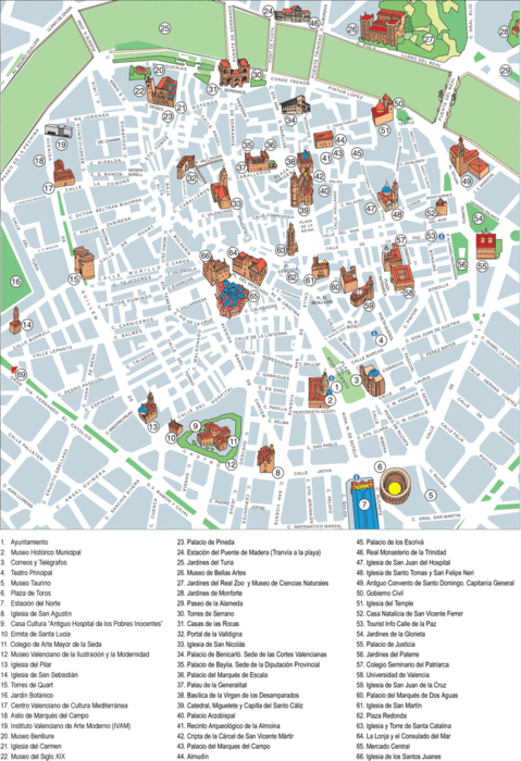 Valencia tourist map