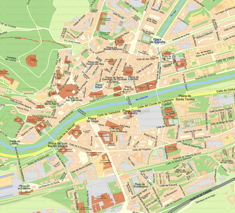 Mapa del centro de Burgos