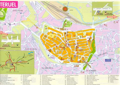 Teruel tourist map