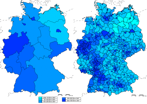 German population density 