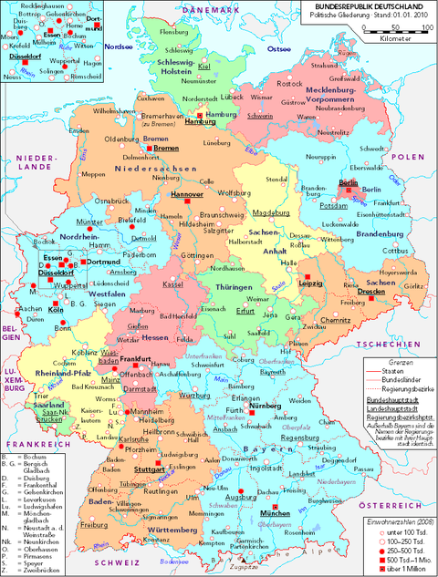 Political map of Germany 