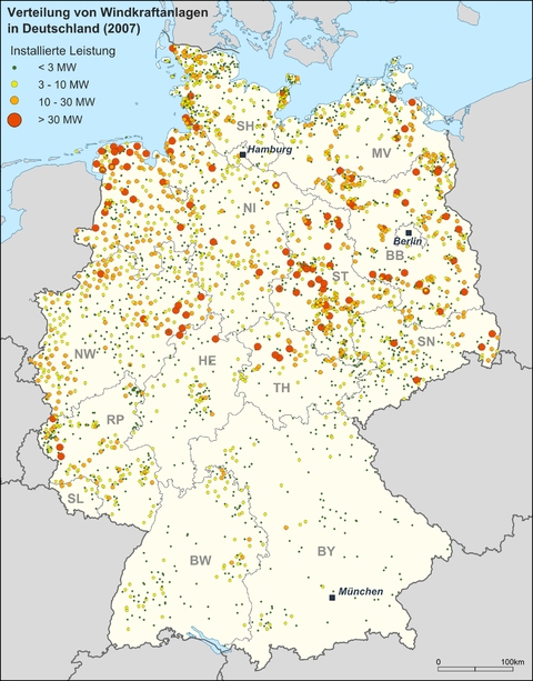 Wind farms in Germany 