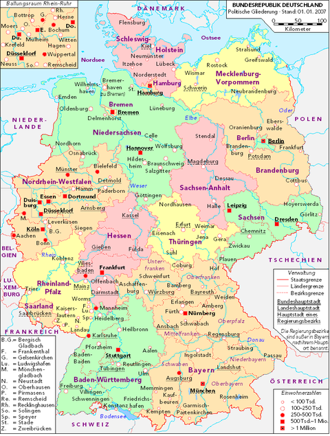 Political map of Germany 
