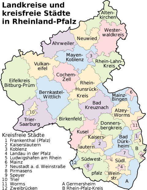 Map of Rhineland-Palatinate 2008