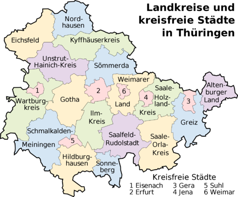 Map of Thuringia 2008