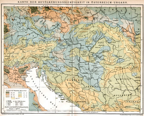 Population density in Austria-Hungary 1897