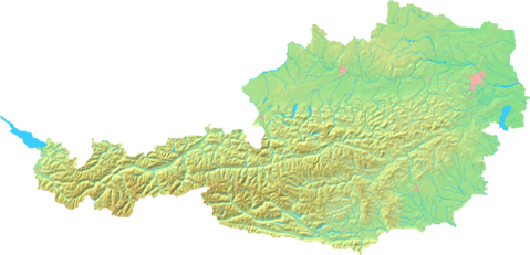 Mapa topográfico de Austria 