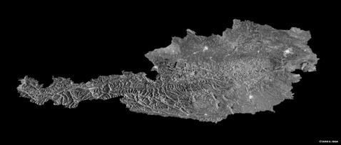 Mosaico de imágenes de satélite de Austria 