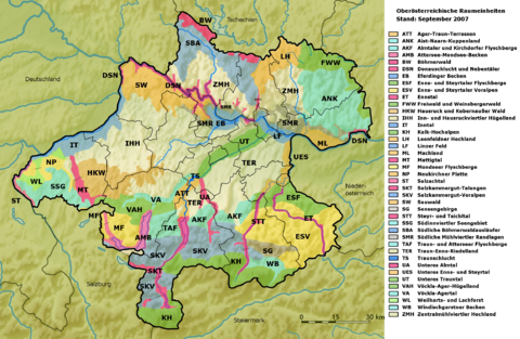 The 41 natural areas of Upper Austria