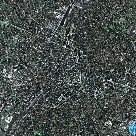 El centro de Bruselas visto desde el satélite Spot-5 de Francia