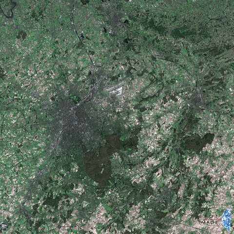 Bruselas vista desde el satélite Spot-5 de Francia.