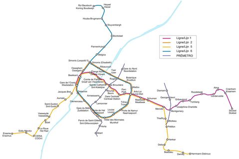 Mapa del metro de Bruselas
