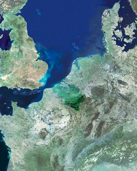 Satellite view of northwestern Europe