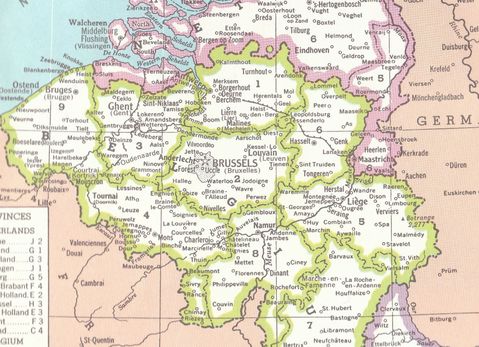 Belgium divided in provinces