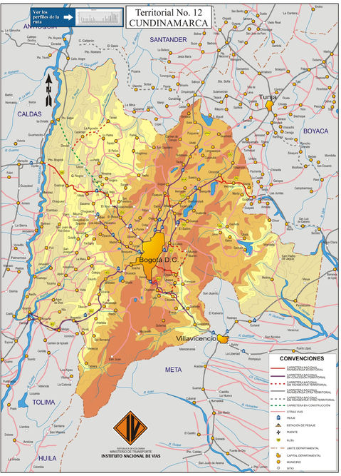 Cundinamarca road map