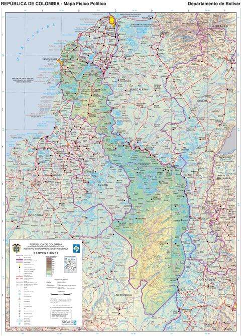 Mapa de Bolívar Mapa de Bolívar
