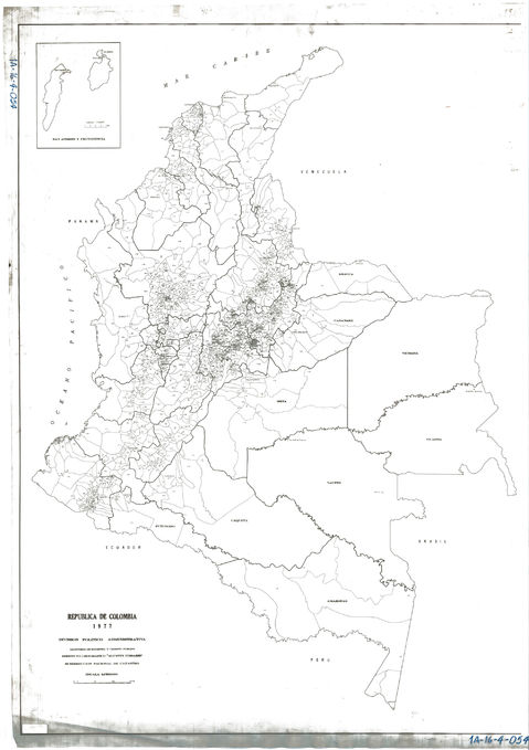 Political and administrative division of Colombia 1977