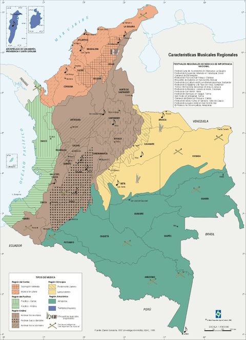 Regional musical characteristics in Colombia 