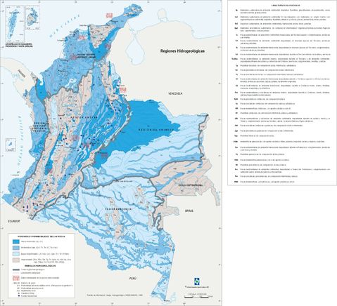 Hydrogeological regions of Colombia 