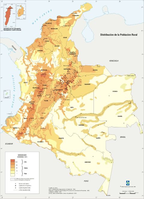 Rural population in Colombia 