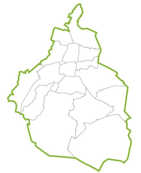 Blank map of Mexico City
