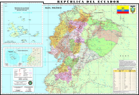 Mapa político del Ecuador 