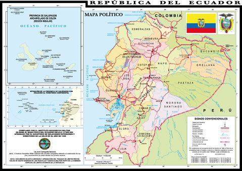 Mapa político del Ecuador 