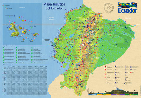 Mapa turístico del Ecuador 