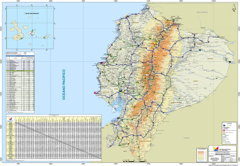 Mapa de carreteras del Ecuador 