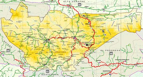 Mapa de Baja Verapaz