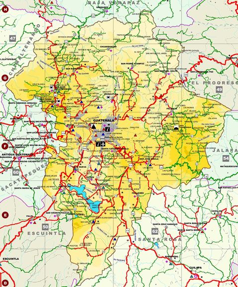 Mapa del departamento de Guatemala