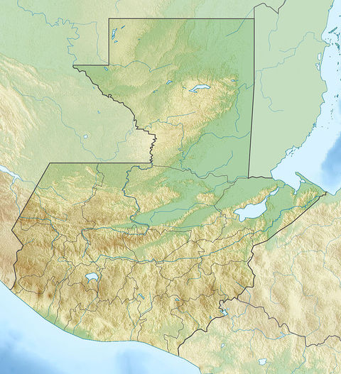 Physical map of Guatemala