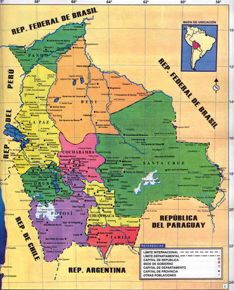 Mapa Político de Bolivia