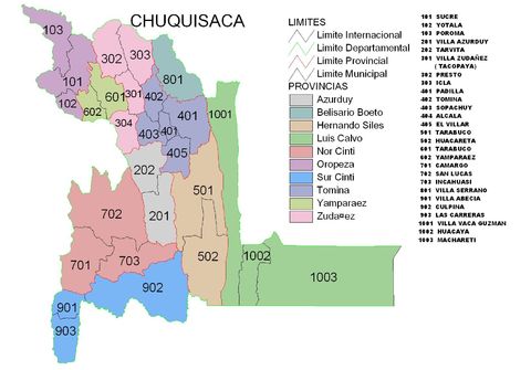 Provincias del Departamento de Chuquisaca