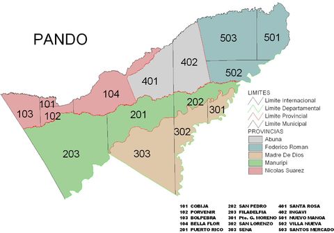 Provinces of the Department of Pando