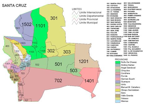 Provinces of the Department of Santa Cruz