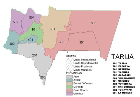 Provinces of the Department of Tarija