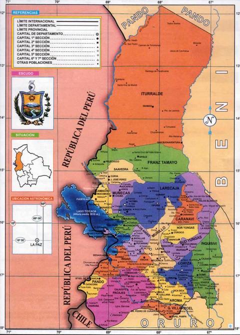 Mapa del Departamento de La Paz