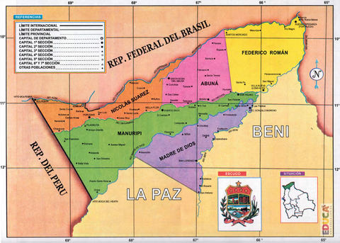 Map of the Department of Pando