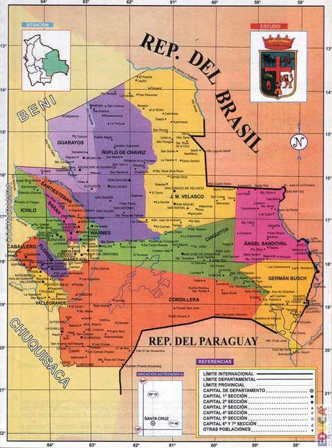 Mapa del Departamento de Santa Cruz
