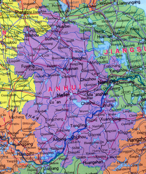Mapa de Anhui