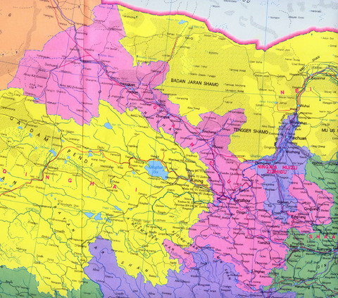 Mapa de Gansu